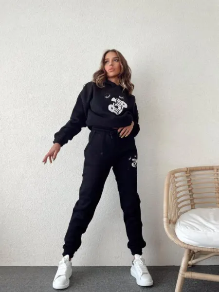 Trening negru gros vatuit pentru dama Mickey