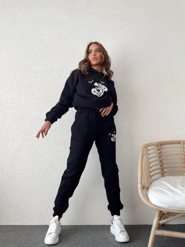 Trening negru gros vatuit pentru dama Mickey