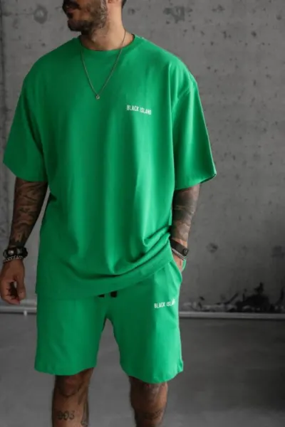 TRENING OVERSIZE BLACK ISLAND GREEN TRBI31 (MĂRIME: S)
