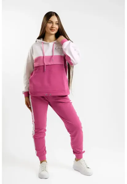 Trening pentru dame compus din hanorac si pantaloni - confectionat din bumbac