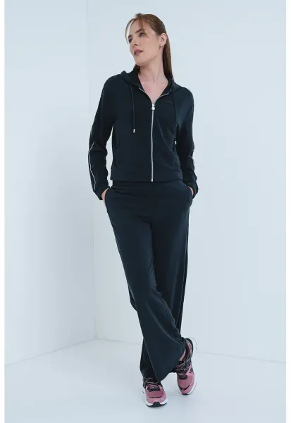 Trening regular fit cu logo - Negru