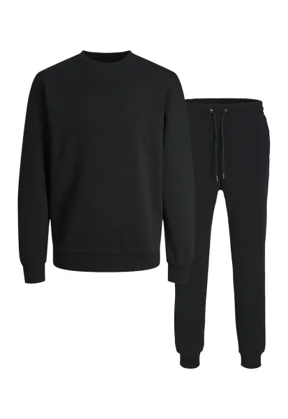 Trening regular fit din amestec de bumbac - Negru