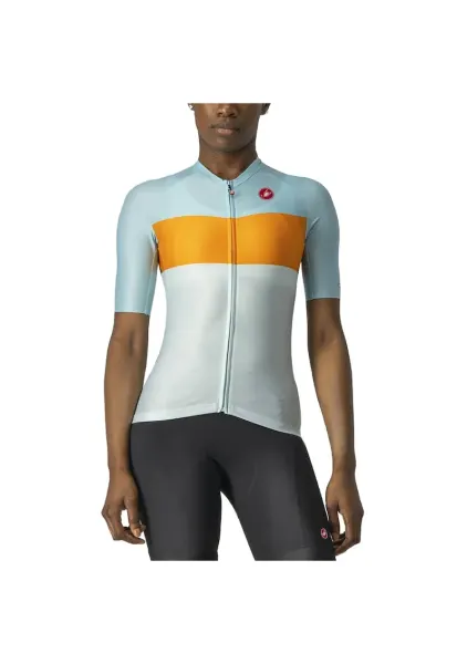 Tricou ciclism dama  Aero Pro Bleu/Portocaliu - Bleumarin