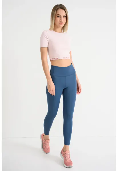 Tricou crop cu logo - pentru fitness - Roz/Roz pal