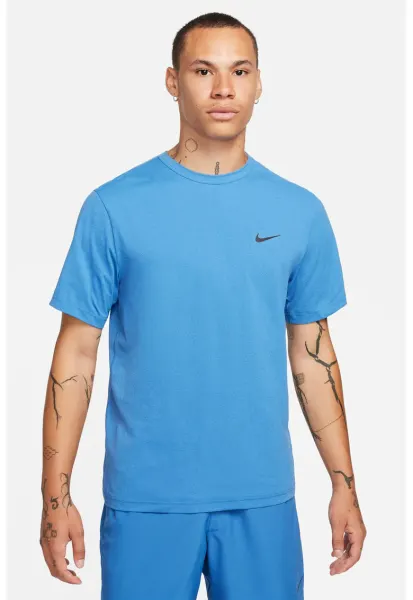 Tricou cu decolteu la baza gatului pentru fitness Hyverse - Negru/Turcoaz