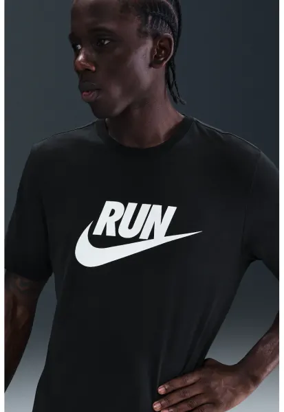 Tricou cu imprimeu logo - pentru alergare - Negru