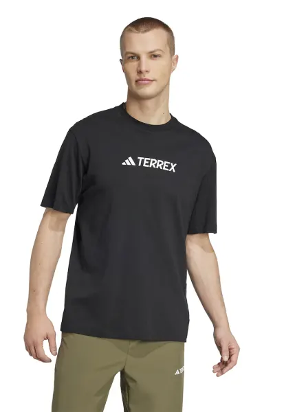 Tricou cu imprimeu logo - pentru drumetii Terex - Negru