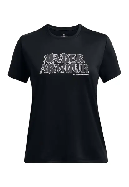 Tricou cu logo pe piept pentru fitness Wordmark - Alb/Negru