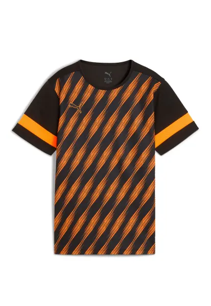 Tricou cu model - pentru fotbal - Negru/Portocaliu mandarina