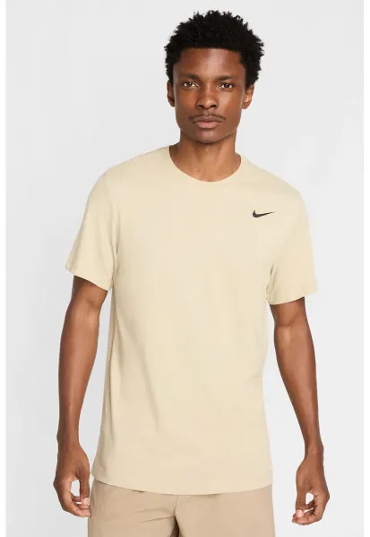 Tricou cu tehnologie Dri-FIT si decolteu la baza gatului - pentru fitness - Crem