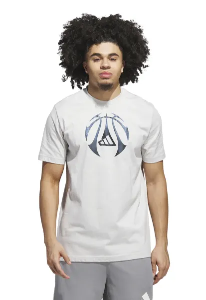 Tricou din bumbac cu decolteu la baza gatului pentru baschet - Alb/Negru