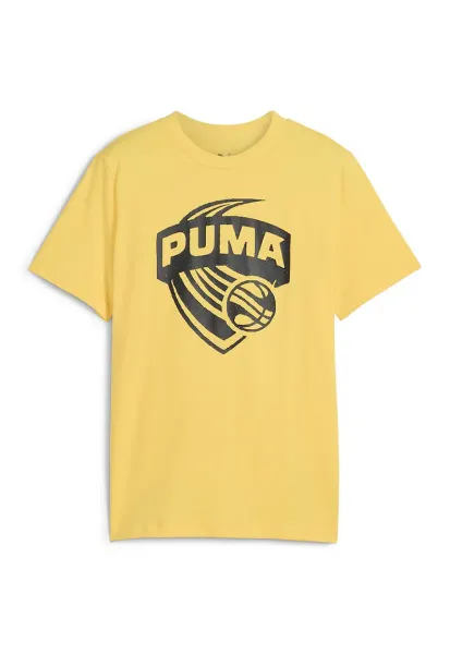 Tricou din bumbac cu imprimeu logo - pentru baschet - Negru/Galben pai