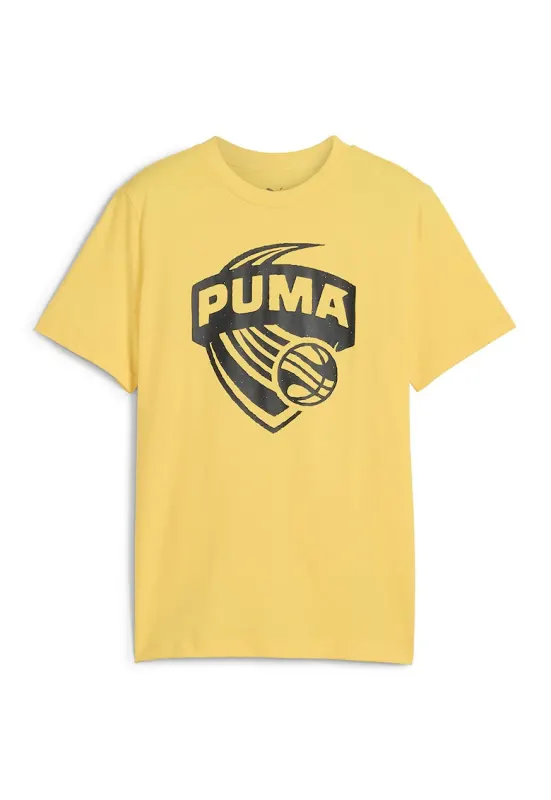Tricou din bumbac cu imprimeu logo - pentru baschet - Negru/Galben pai