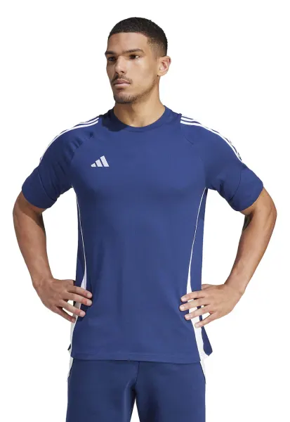 Tricou din bumbac pentru fotbal Tiro24 - Alb/Albastru royal