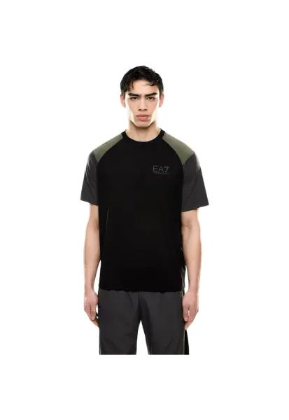 Tricou  EA7 ASV Athletic Color Block 47996 - Negru