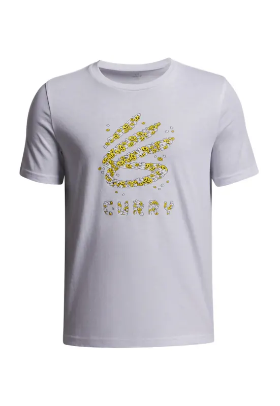 Tricou pentru baschet Curry Trend - Alb/Gri deschis/Galben mustar