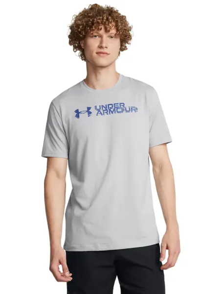 Tricou pentru fitness Sliced - Gri deschis/Albastru