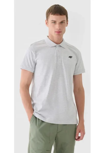 Tricou Polo Barbati  100% Bumbac - Guler Clasic - Gri Deschis - Sportstyle - Marimi S-XXL - Grosime 200gsm - Ideal Casual & Sport