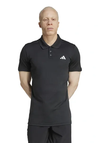 Tricou polo pentru tenis Free Lift - Negru stins/Alb optic