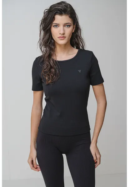 Tricou slim fit - pentru fitness - Negru
