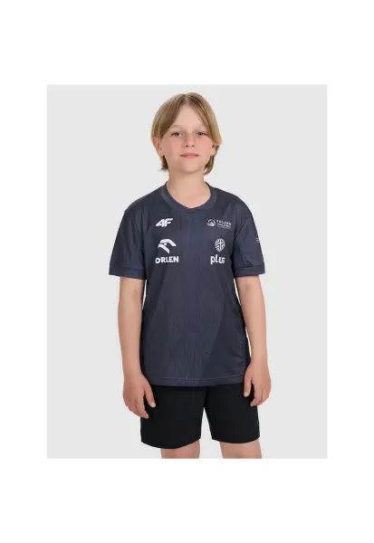 Tricou sport copii -  echipa nationala de volei Polonia - uscare rapida - negru - poliester