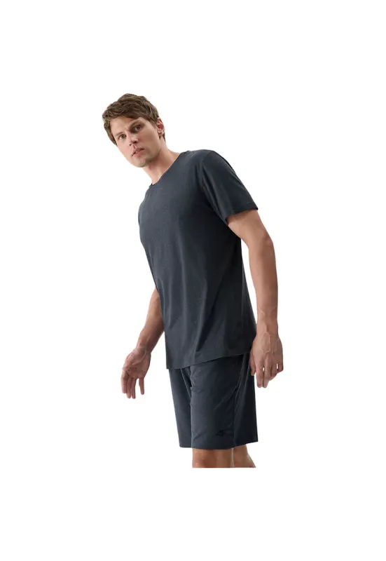 Tricou sportiv barbati maneca scurta - uscare rapida - negru - poliester/elastan