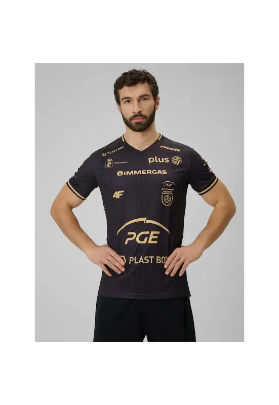 Tricou sportiv barbati Projekt Warszawa - elastic - uscare rapida - negru - fabricat in Polonia