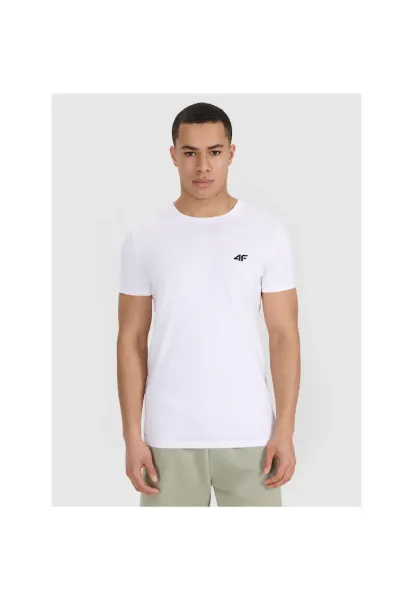 Tricouri sport barbati  alb - bumbac - slim fit
