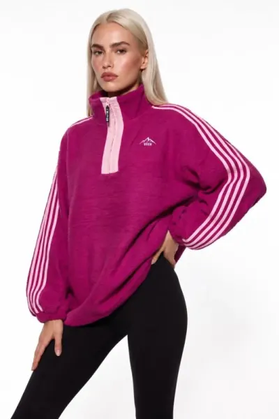 Vector Half-Zip Fleece Pullover in Pink - M